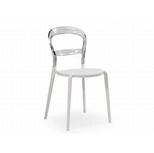 Židle K-100, bílá/čirá